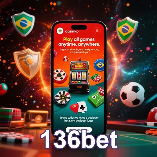 Imagem promocional do aplicativo 136bet, destaque para a plataforma de apostas online no site 136bet.